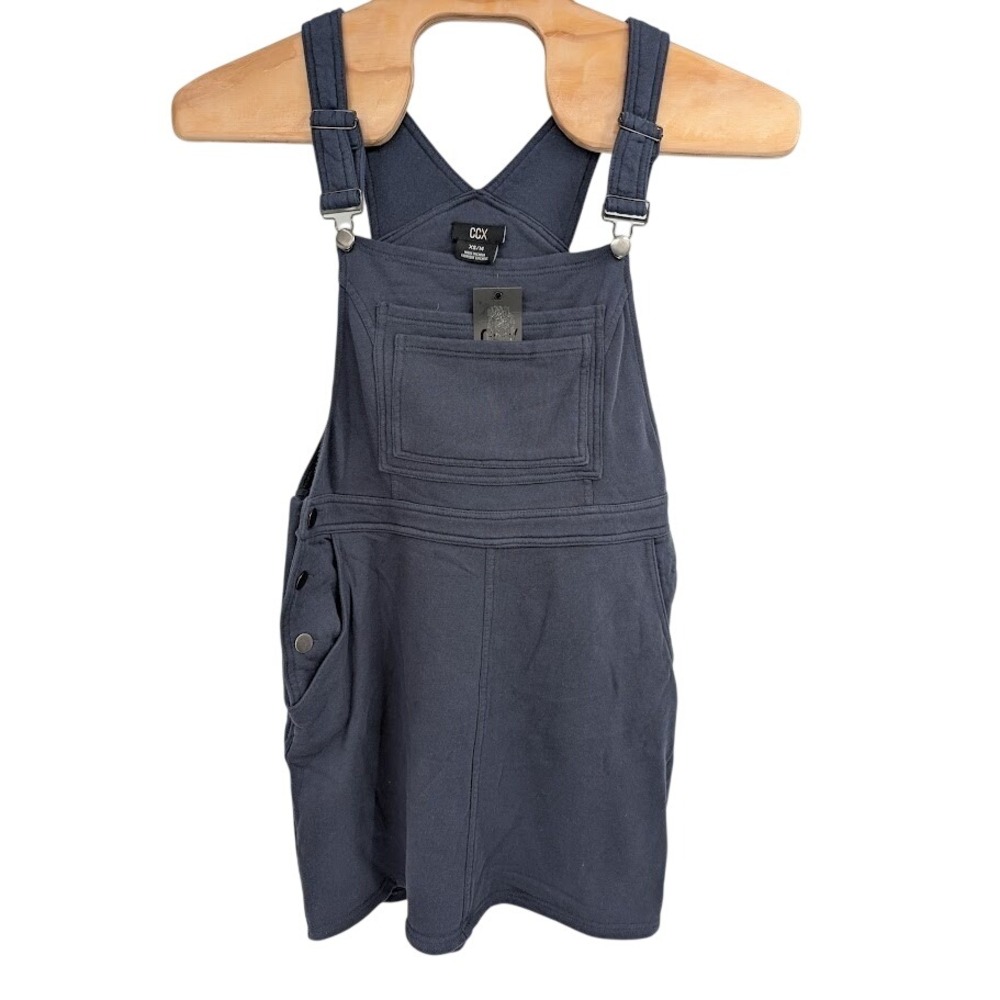 NWT Women's CCX City Chic Collective‎ Overall Dress Soft Pinafore Steel Blue XS